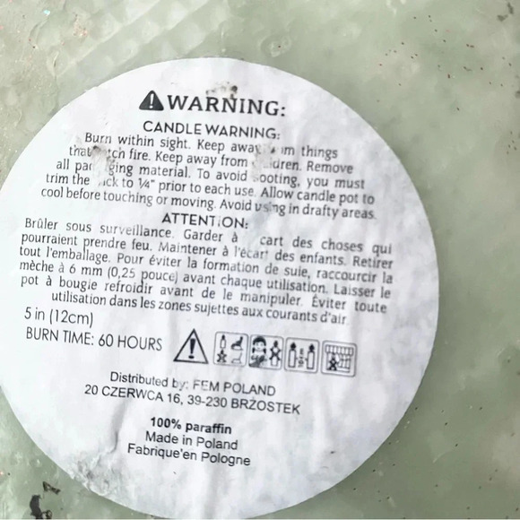 NEW FEM POLAND Pillar Candle Unique shape Sage green - Picture 11 of 11